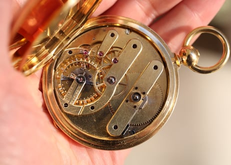 AT-70B　 H.モーザー　H.Moser ＆ Cie. 鍵巻鍵合せ懐中時計　K18YGハンターケース