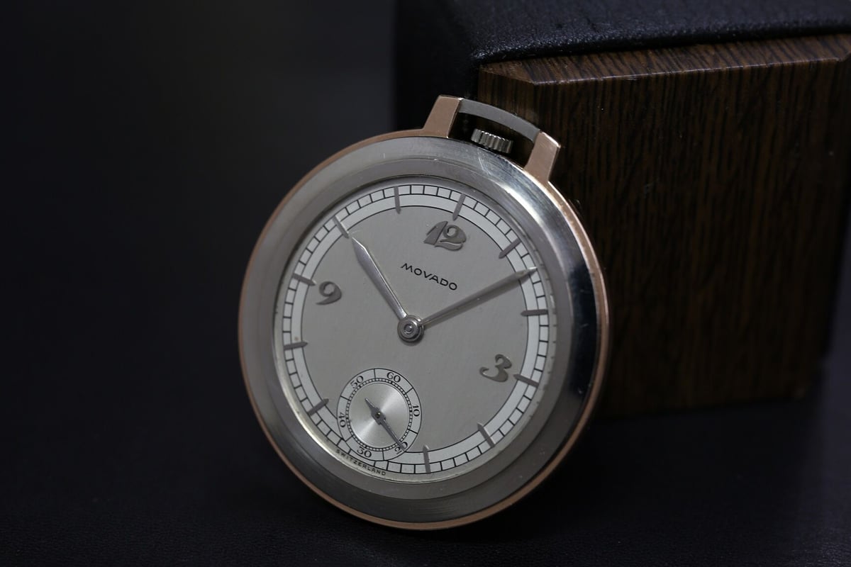 AY-10B モバード MOVADO 薄型懐中時計 K14WG・PG キンバリー AY-10B モバード MOVADO 薄型懐中時計 K14WG・PG キンバリー