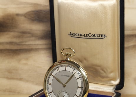 AZ-14B   ジャガールクルト  JAEGER LECOULTRE　懐中時計　K18YG薄型ケース  オリジナルBOX付き