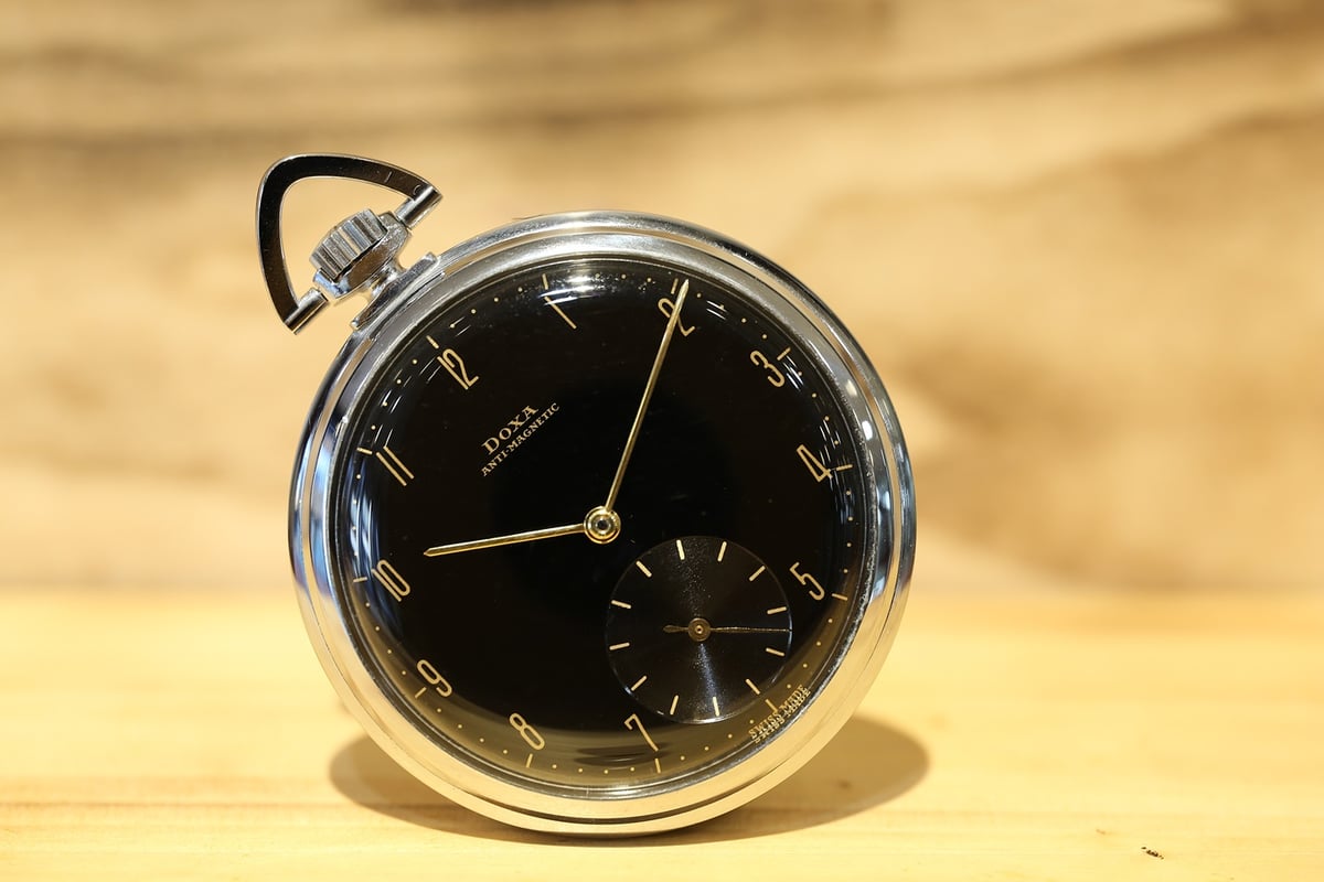 AX-60C ドクサ DOXA 懐中時計 ブラックミラーダイヤル