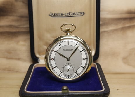 AZ-14B   ジャガールクルト  JAEGER LECOULTRE　懐中時計　K18YG薄型ケース  オリジナルBOX付き