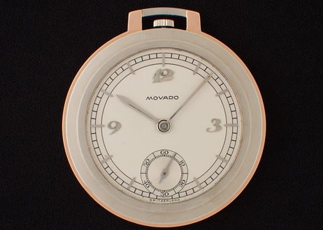 AY-10B  モバード　MOVADO　薄型懐中時計　K14WG・PG　キンバリー・クラーク社記念品
