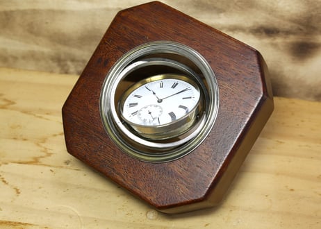 AK-39A　マリンクロノメーター型　デテント  Marine Chronometer 　鍵巻き鍵合せ置時計