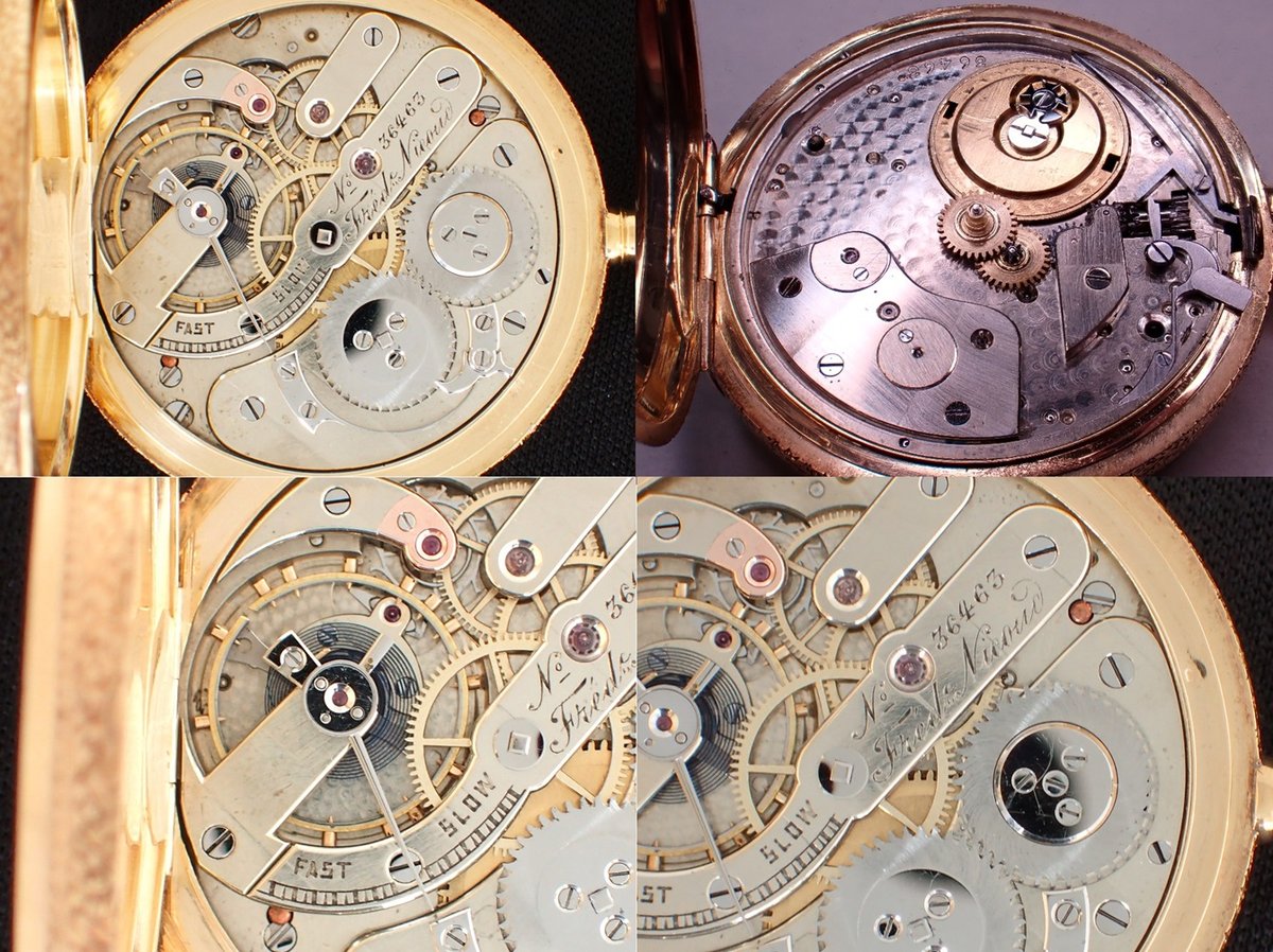 AZ-5B Fred Nicoud K18YG彫金ハンターケース懐中時計 AZ-5B Fred Nicoud K18YG彫金ハンターケース懐中時計