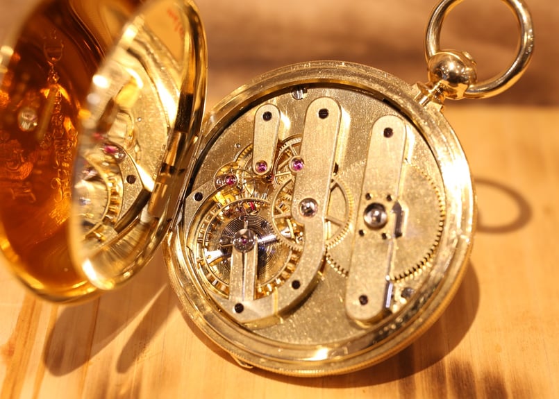 AT-70B H.モーザー H.Moser ＆ Cie. 鍵巻鍵合せ懐中時計 K18YGハン