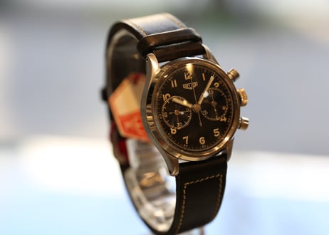 AU-41B　ホイヤー  Heuer  ベビークロノグラフ　Cal.69　ブラックダイヤル