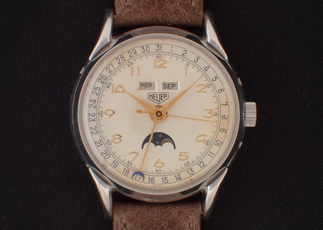 BA-43B  ホイヤー　HEUER　トリプルカレンダームーンフェイズ 　Triple Calendar Moon Phase　 手巻き