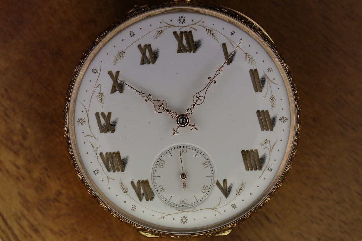 AY-6B 馬・蛇彫金 K18YG ルクルトムーブメント 無銘懐中時計