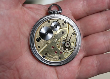 BB-14B   ティソ　 CHs TISSOT＆FILS　ブラックツートンセクターダイヤル　Antimagnetique　懐中時計