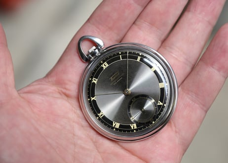BB-14B   ティソ　 CHs TISSOT＆FILS　ブラックツートンセクターダイヤル　Antimagnetique　懐中時計