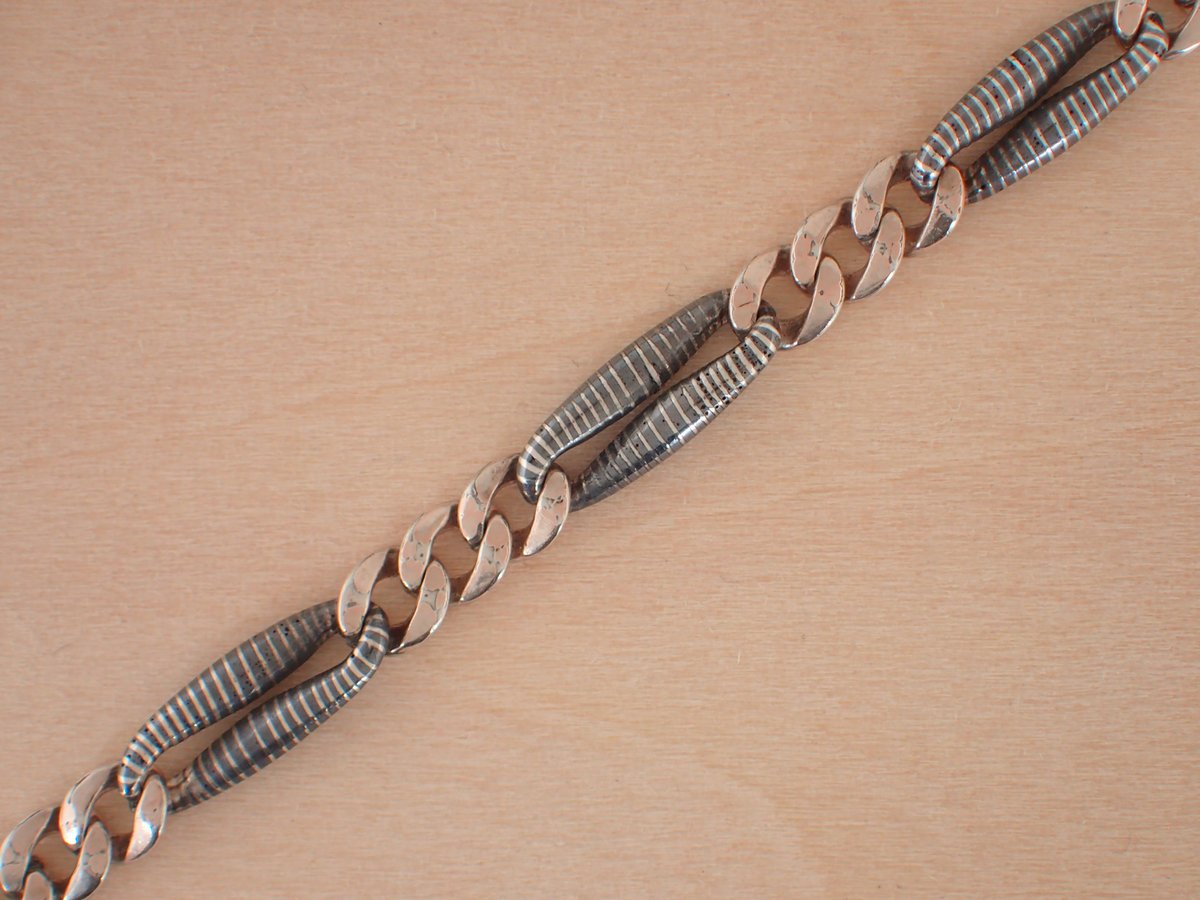 アンティーク懐中時計銀チェーン 馬具一式をデザインに含めた銀無垢アンティーク懐中時計チェーン