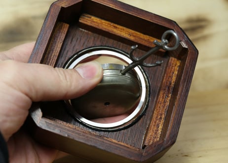 AK-39A　マリンクロノメーター型　デテント  Marine Chronometer 　鍵巻き鍵合せ置時計