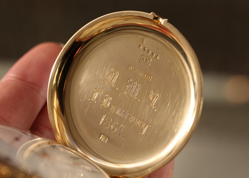 AT-70B H.モーザー H.Moser ＆ Cie. 鍵巻鍵合せ懐中時計 K18YGハン