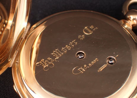 AT-70B　 H.モーザー　H.Moser ＆ Cie. 鍵巻鍵合せ懐中時計　K18YGハンターケース