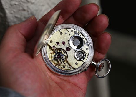 AX-29B　システムグラスヒュッテ   System Glashütte　シルバーケース懐中時計