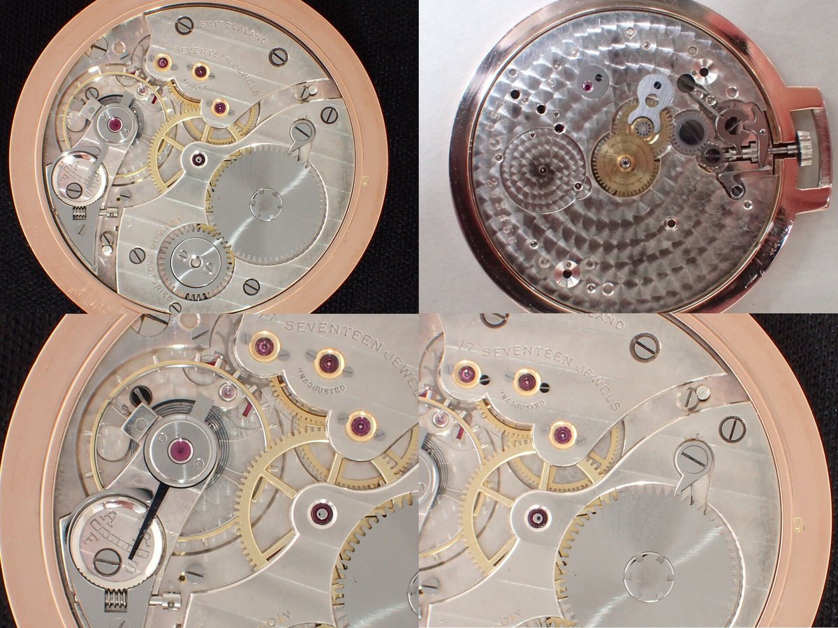 AY-10B モバード MOVADO 薄型懐中時計 K14WG・PG キンバリー AY-10B モバード MOVADO 薄型懐中時計 K14WG・PG キンバリー
