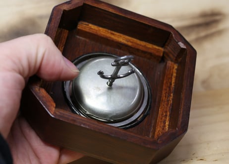 AK-39A　マリンクロノメーター型　デテント  Marine Chronometer 　鍵巻き鍵合せ置時計