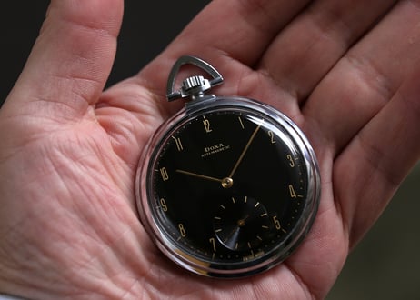 AX-60C 　ドクサ　 DOXA　懐中時計　ブラックミラーダイヤル