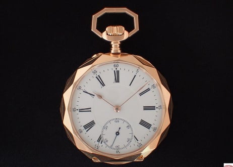 AX-16B A LA GERBE D'OR A.CHAPUS PARIS　懐中時計 K18RGダイヤカットデザインケース