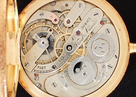 AZ-5B　Fred Nicoud　K18YG彫金ハンターケース懐中時計