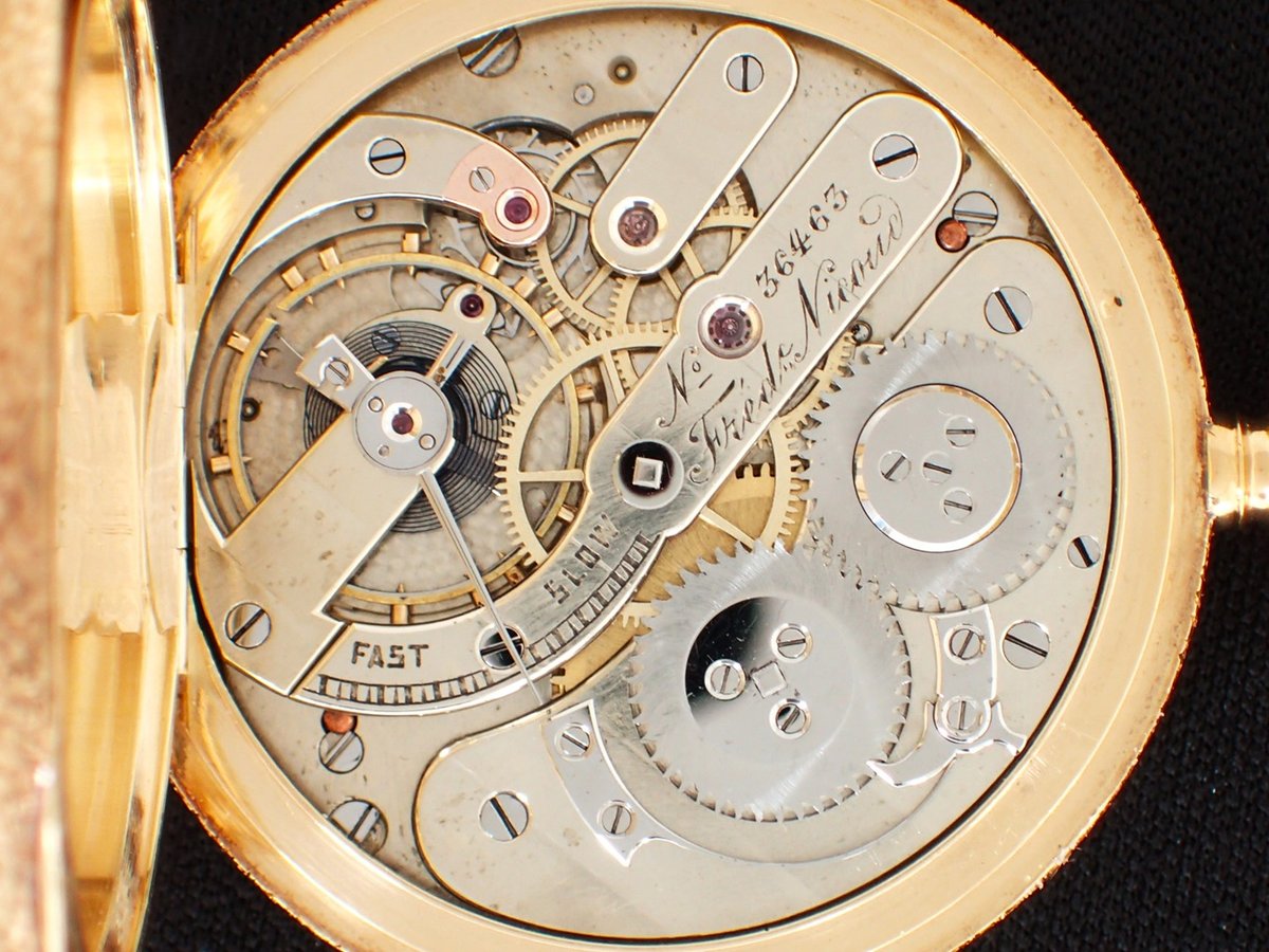 AZ-5B Fred Nicoud K18YG彫金ハンターケース懐中時計 AZ-5B Fred Nicoud K18YG彫金ハンターケース懐中時計