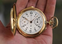 AT-41B　ホイヤー  クロノグラフ　HEUER　chronograph　　懐中時計　K14YGハンターケース