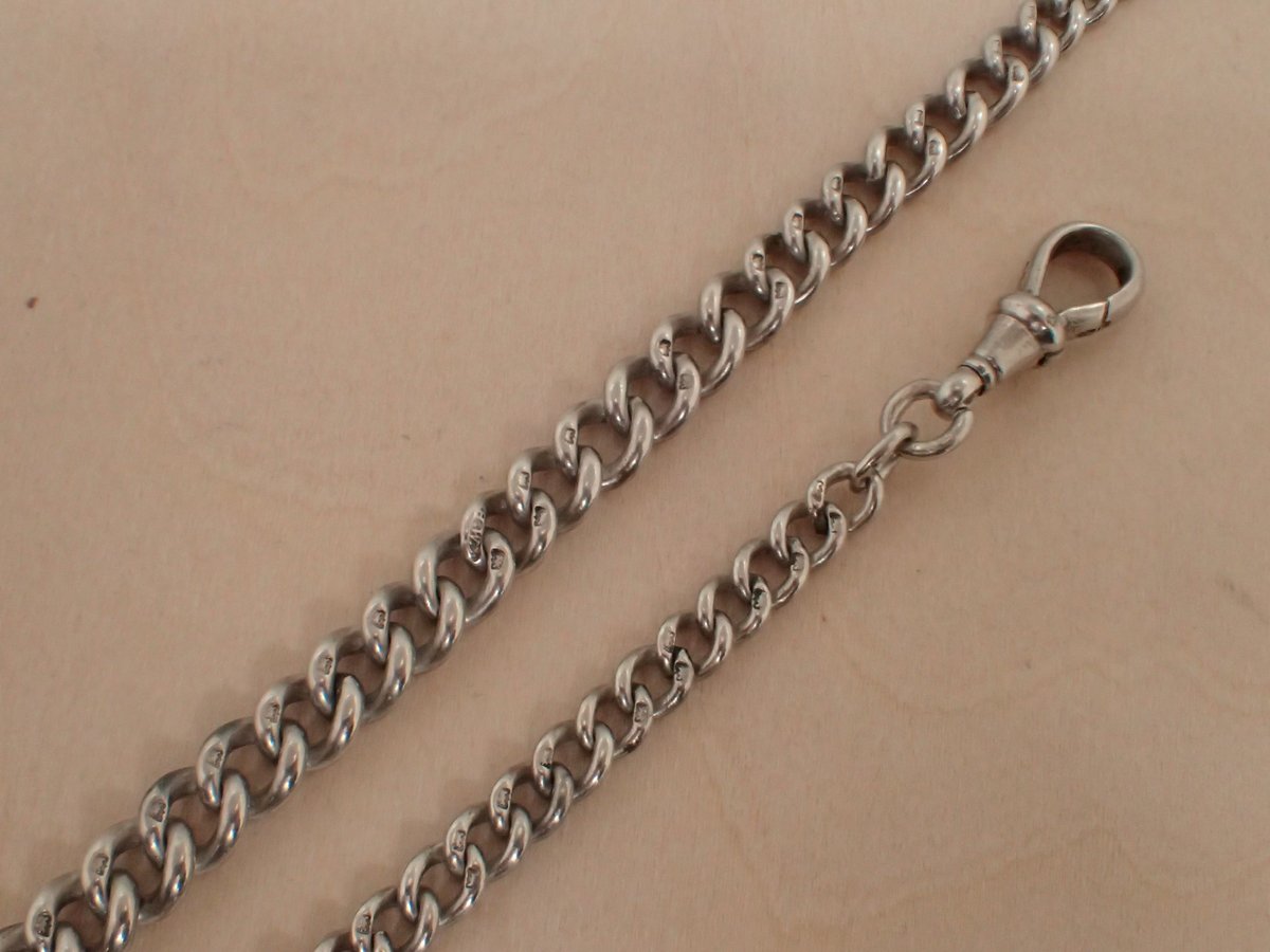 BA-25 Robert Pringle & Sons 懐中時計用アンティークシルバーチェーン