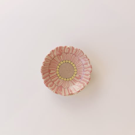 田中ちあき　練り込み　フラワーパターン7寸皿/マルチカラー 田中ちあき/マグ/フラワーパターン/グレー/練り込み - 力丸雑貨