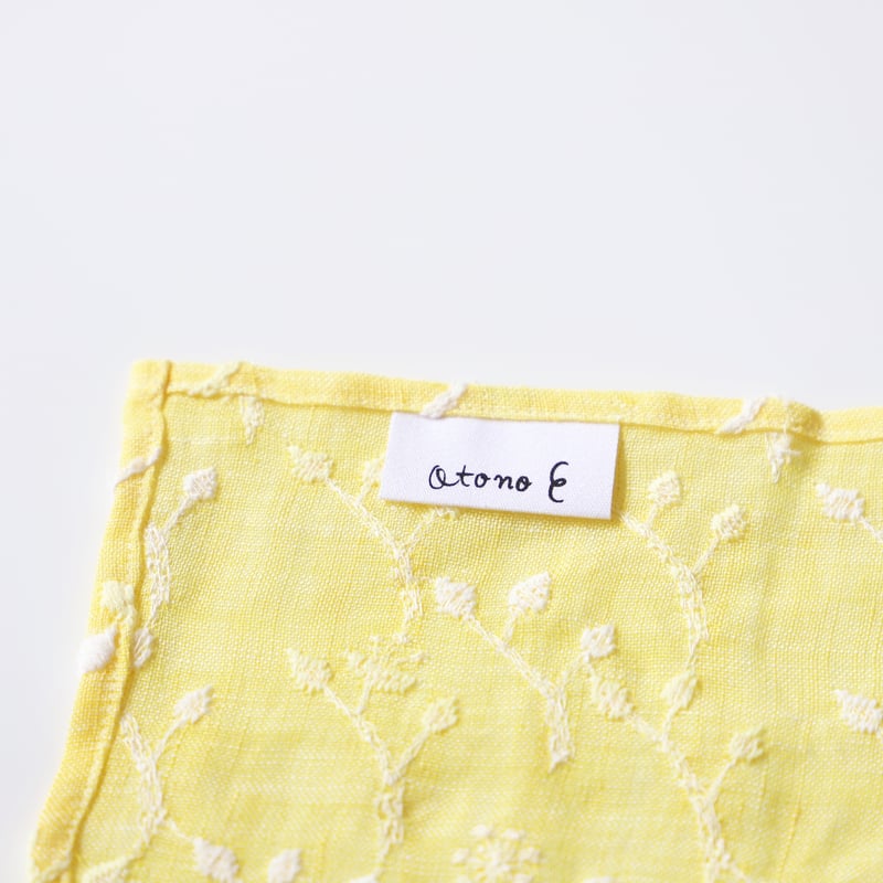 音の絵]リネンハンカチ33角 <光の粒つぶ> | gallery maruyama stitch
