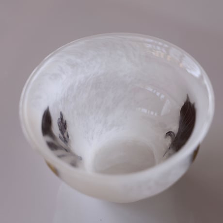 [Yukiko glassworks]盃　white&gold