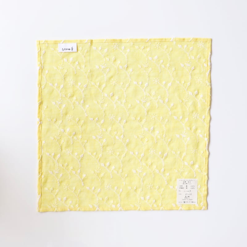 ★専用★233.リネンのハンカチ　B P 音の絵]リネンハンカチ33角 <光の粒つぶ> | gallery maruyama stitch