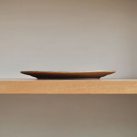 [Awabi ware]楕円平皿（チョコ）