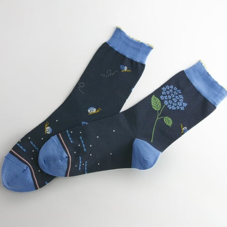 [KURI BOTELLA] Ajisai socks - blue/gray