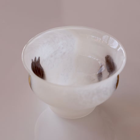 [Yukiko glassworks]盃　white&gold