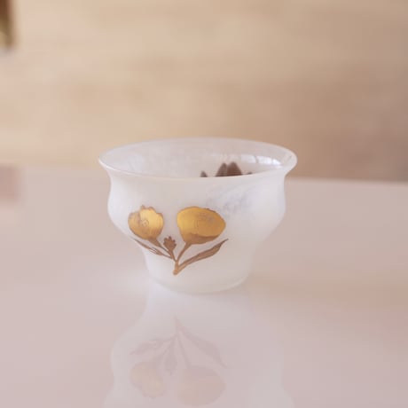 [Yukiko glassworks]盃　white&gold