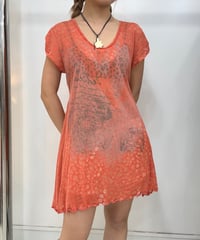 vintage sheer dot tunic T-shirt