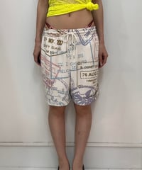 vintage design mesh half pants