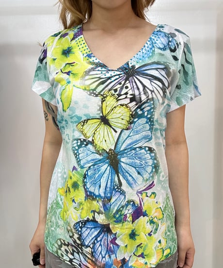 vintage APT butterfly bijou neck tops