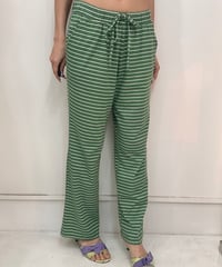 vintage green stripe loose pants
