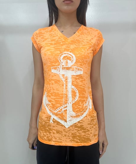 vintage neon anchor motif tops