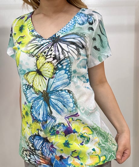 vintage APT butterfly bijou neck tops