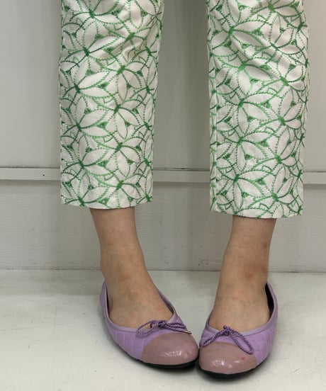 Vintage bamboo design ribbon pants