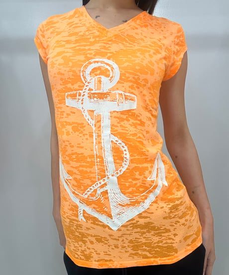 vintage neon anchor motif tops