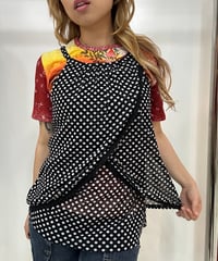 vintage INC asymmetry frill dots camisole