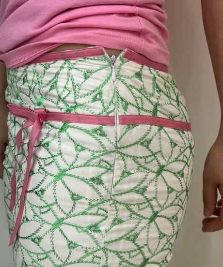 Vintage bamboo design ribbon pants