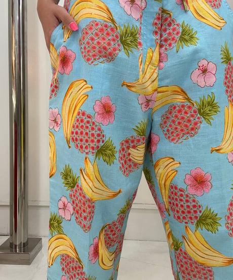 vintage tropical fruits half pants