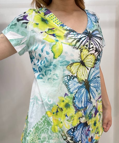 vintage APT butterfly bijou neck tops