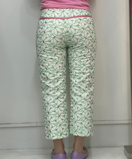Vintage bamboo design ribbon pants