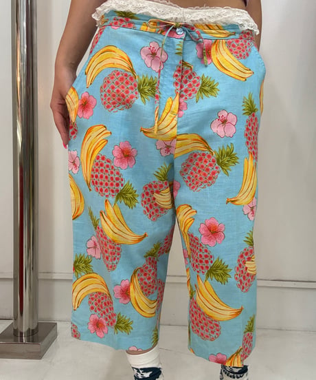 vintage tropical fruits half pants