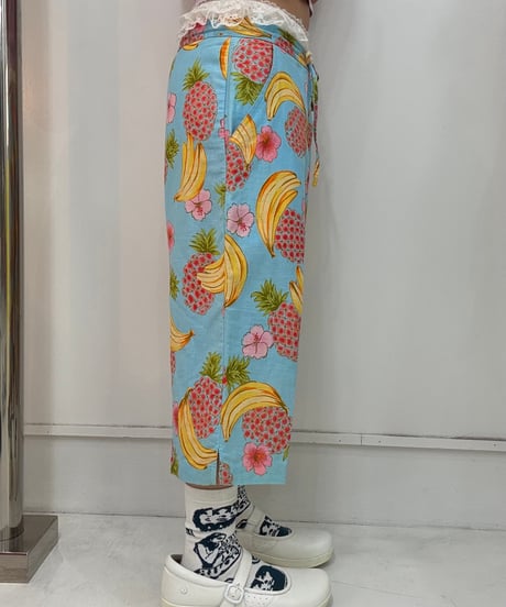 vintage tropical fruits half pants